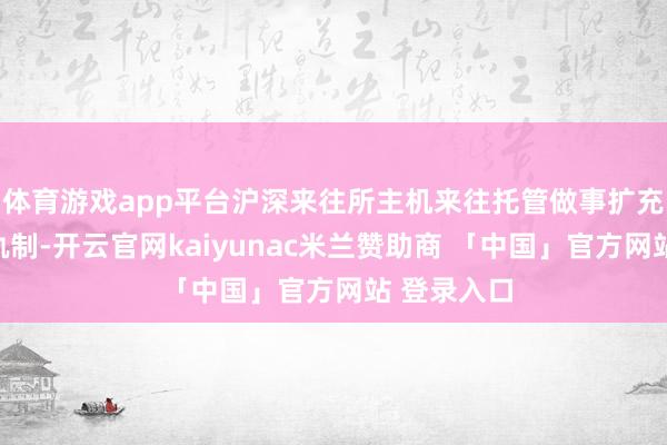 体育游戏app平台沪深来往所主机来往托管做事扩充信息阐扬轨制-开云官网kaiyunac米兰赞助商 「中国」官方网站 登录入口
