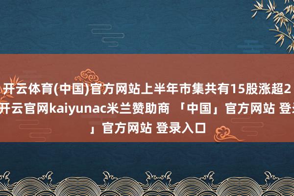 开云体育(中国)官方网站上半年市集共有15股涨超200%-开云官网kaiyunac米兰赞助商 「中国」官方网站 登录入口