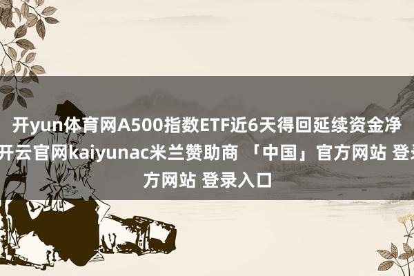 开yun体育网A500指数ETF近6天得回延续资金净流入-开云官网kaiyunac米兰赞助商 「中国」官方网站 登录入口