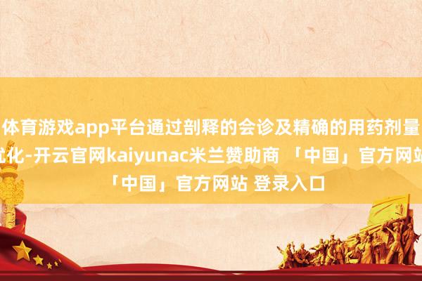 体育游戏app平台通过剖释的会诊及精确的用药剂量和渠说念优化-开云官网kaiyunac米兰赞助商 「中国」官方网站 登录入口