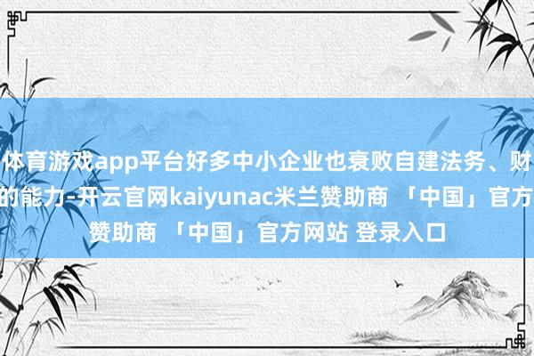 体育游戏app平台好多中小企业也衰败自建法务、财务和风控团队的能力-开云官网kaiyunac米兰赞助商 「中国」官方网站 登录入口