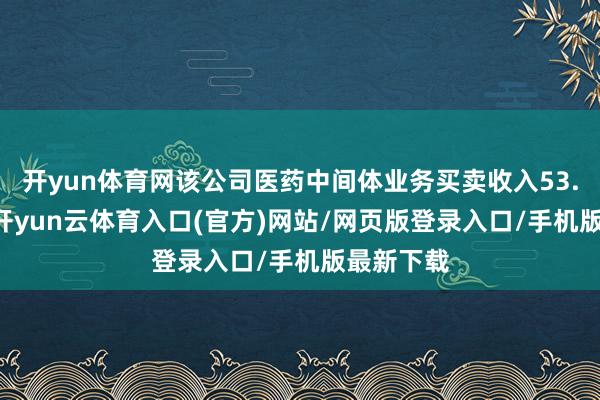 开yun体育网该公司医药中间体业务买卖收入53.56亿元-开yun云体育入口(官方)网站/网页版登录入口/手机版最新下载