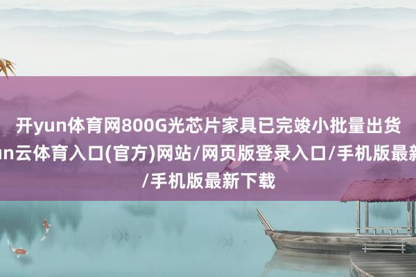 开yun体育网800G光芯片家具已完竣小批量出货-开yun云体育入口(官方)网站/网页版登录入口/手机版最新下载