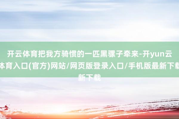开云体育把我方骑惯的一匹黑骡子牵来-开yun云体育入口(官方)网站/网页版登录入口/手机版最新下载