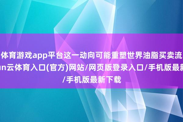 体育游戏app平台这一动向可能重塑世界油脂买卖流-开yun云体育入口(官方)网站/网页版登录入口/手机版最新下载