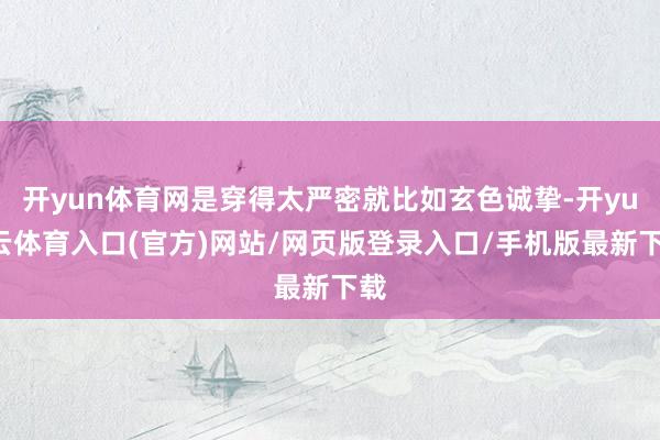 开yun体育网是穿得太严密就比如玄色诚挚-开yun云体育入口(官方)网站/网页版登录入口/手机版最新下载