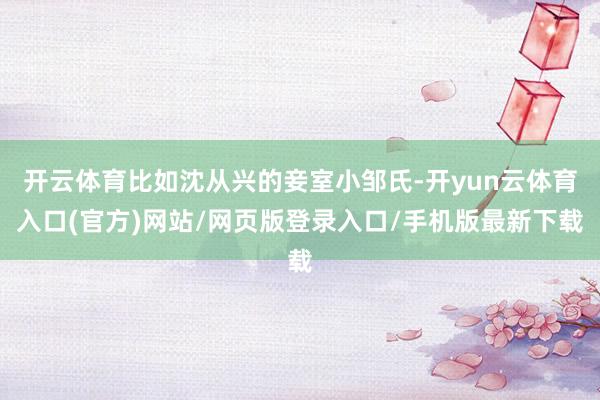 开云体育比如沈从兴的妾室小邹氏-开yun云体育入口(官方)网站/网页版登录入口/手机版最新下载