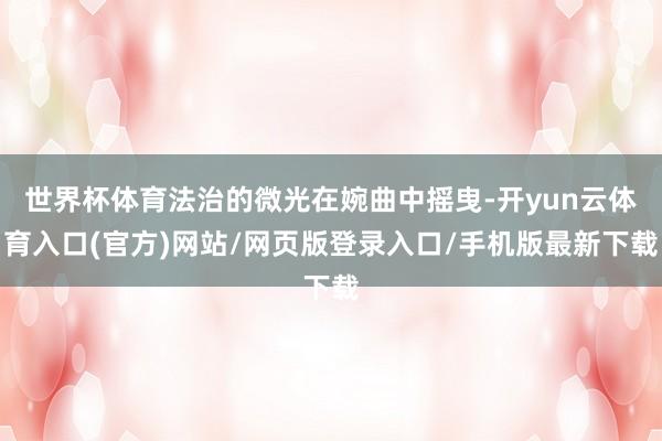 世界杯体育法治的微光在婉曲中摇曳-开yun云体育入口(官方)网站/网页版登录入口/手机版最新下载